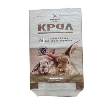 جودة  Animal Feed Bag BOPP Printing Open Top Square Bottom Waterproof PP Woven Bag for Pet Food مصنع