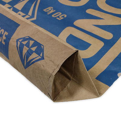 20 كجم Multiwall 3 Ply Paper Bags أكياس تغليف الأسمنت المقاومة للماء مع مادة لاصقة