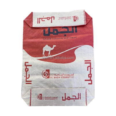 2 طبقة 90GSM كيس الصمام الورقي أكياس التعبئة والتغليف الاسمنتية 50kg كتلة أسفل مخصصة