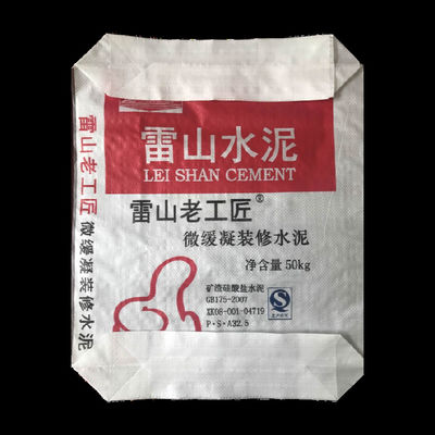 أكياس صمام منسوجة من البولي بروبلين بلون كرافت مع قاع كتلة لتعبئة الأسمنت