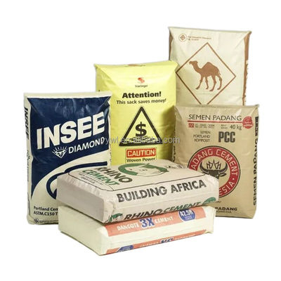 حزمة مواد البناء ذاتية الإغلاق كيس أسمنت PP مع حزمة الصمام