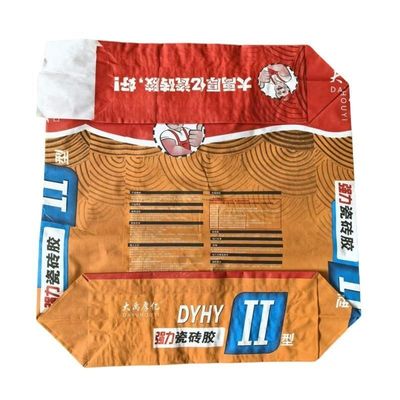 أكياس أسمنت ورقية مخصصة للطباعة السطحية من طبقتين 80 جرامًا لكل متر مربع، وأكياس أسمنت ورقية من طبقة واحدة مغلفة بطبقة فيلم متعددة الجدران مقاومة للرطوبة لمادة لاصقة للبلاط بوزن 20 كجم تدوم طويلاً