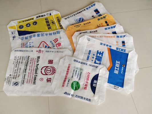 كيس أسمنت صمام PP 80GSM مصفح طباعة متعددة الألوان 20-50 كجم