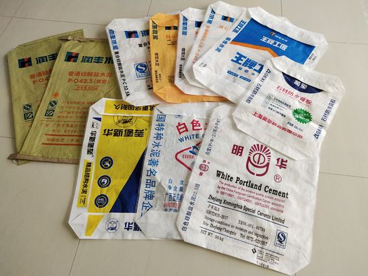 كيس أسمنت صمام PP 80GSM مصفح طباعة متعددة الألوان 20-50 كجم