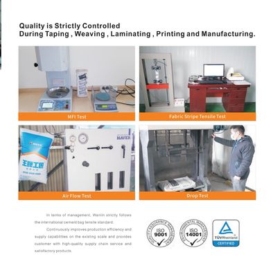 حقيبة صمام أسطوانة PP 50 كجم مقاومة للرطوبة معتمدة من قبل ISO