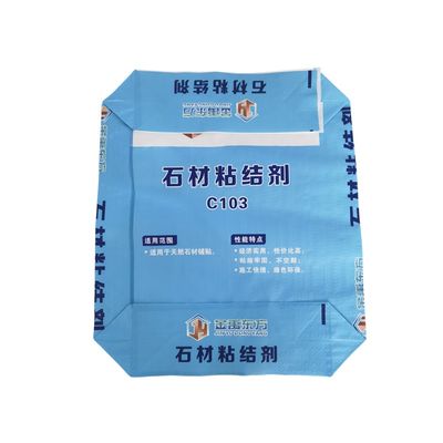 كيس صمام منسوج من البولي بروبلين المطبوع بتقنية BOPP الملون بسعة 20 كجم و 25 كجم للأسمنت والغراء الجاف