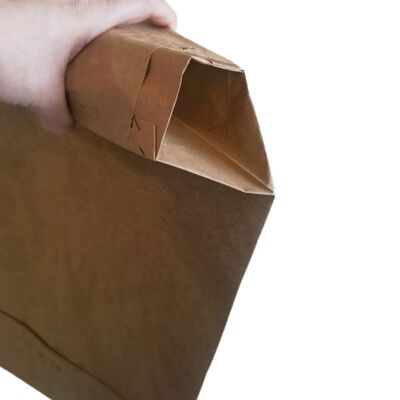 كيس صمام ورقي من طبقتين بوزن 90 جرامًا لكل متر مربع مع قاع مربع لتعبئة الأسمنت بوزن 50 كجم