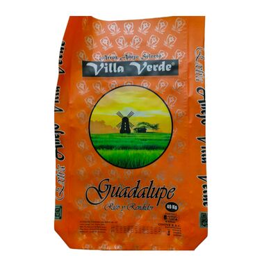 كيس من النسيج المنسوج من PP المصفوفة من BOPP مفتوح الفم الكتلة الكيس السفلي للأرز 20KG 25KG 50KG